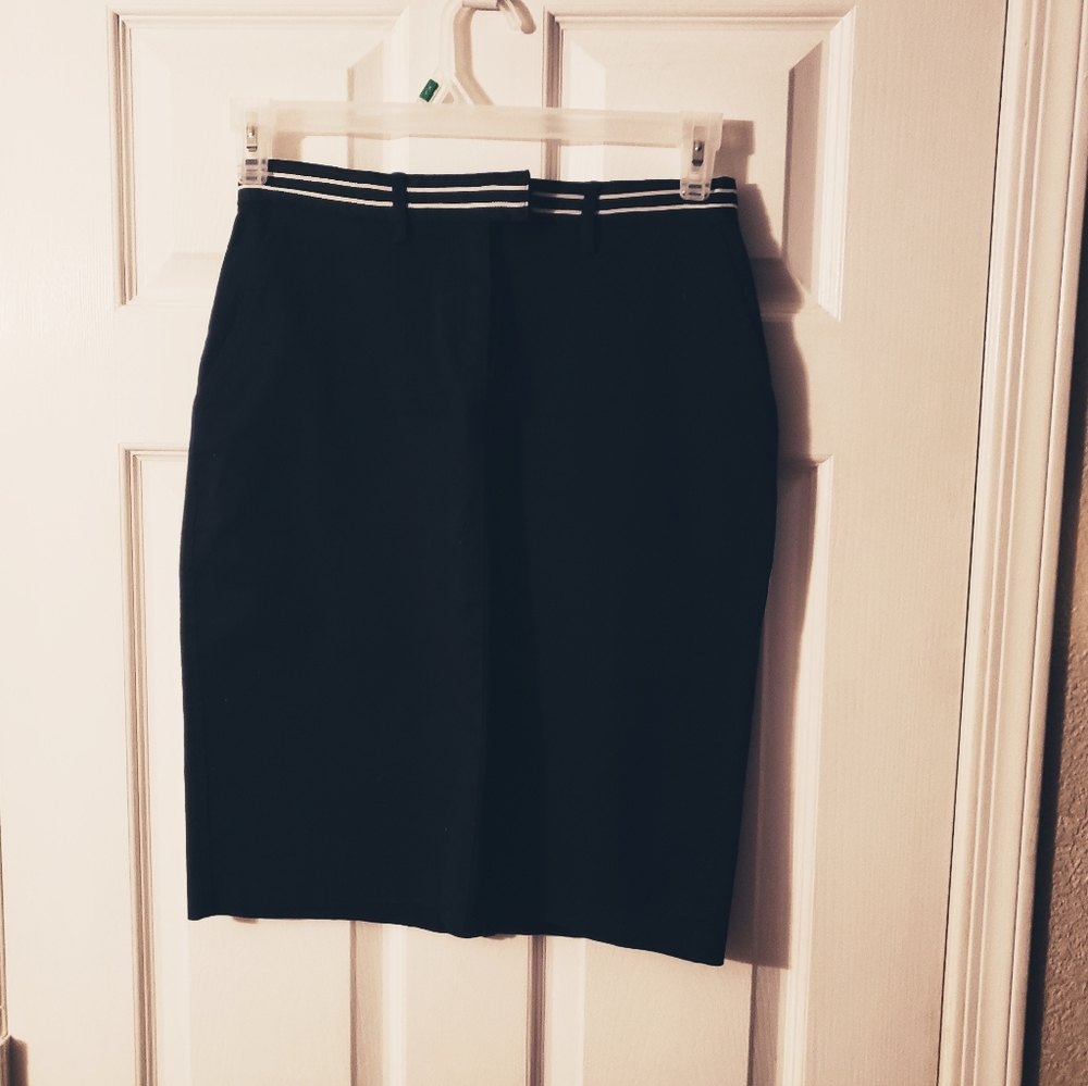 MODA INTERNATIONAL skirt pencil NAVY BLUE Size 6 NWT